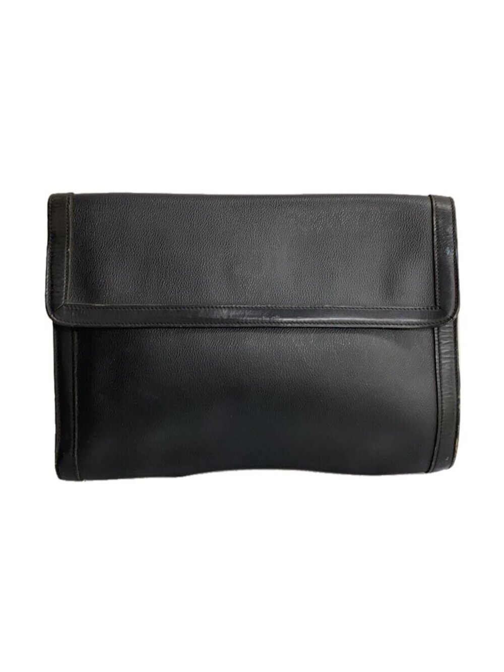 Christian Dior Clutch Bag Leather Black